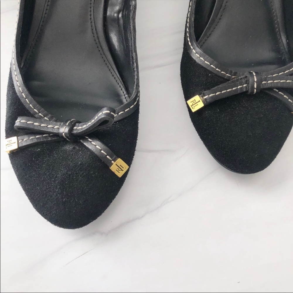 Lauren Ralph Lauren Black Wedge Pumps 😍🥰 Sz 10 - Picture 7 of 8
